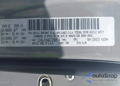 2020 Jeep Grand Cherokee Altitude 4X4 from USA, damaged, VIN 1C4RJFAG6LC236514